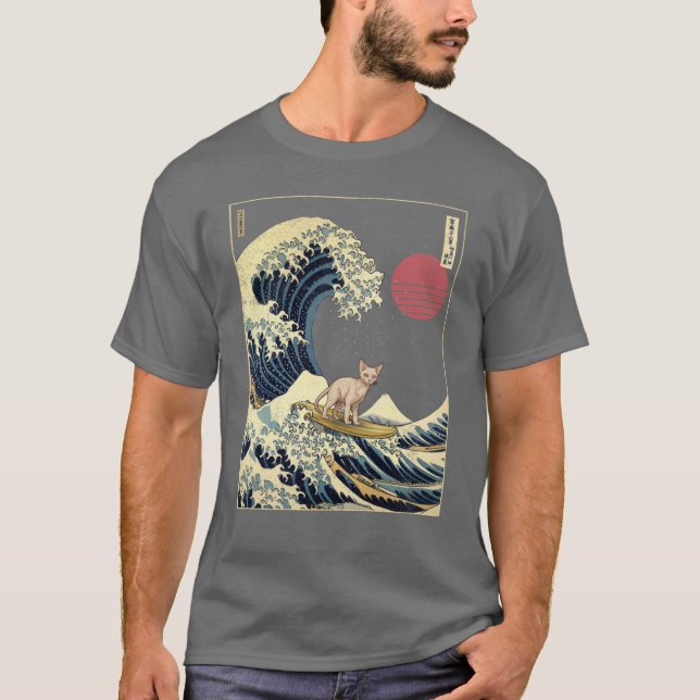 Camiseta Devon Rex Kanagawa Ola de surf japonesa (Anverso)