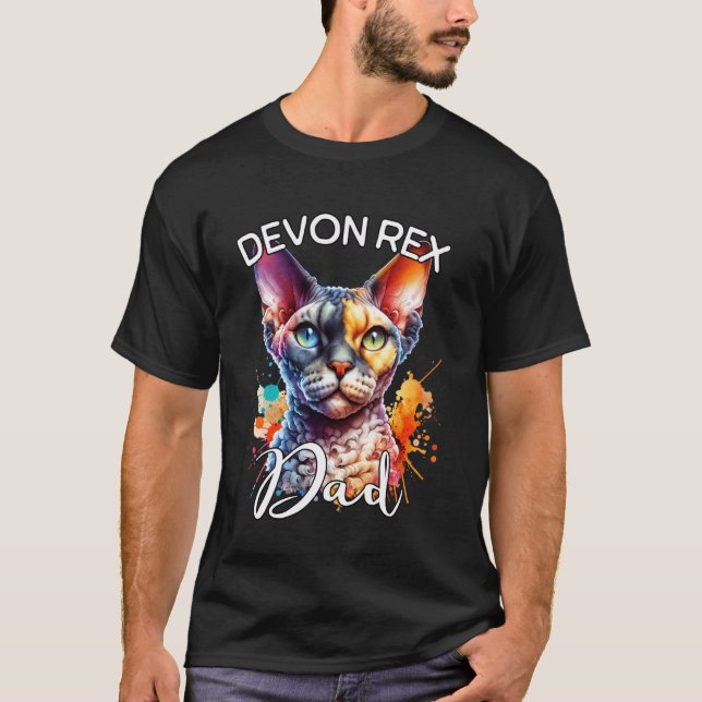 Camiseta Devon Rex Papá Gato Devon Rex (Anverso)
