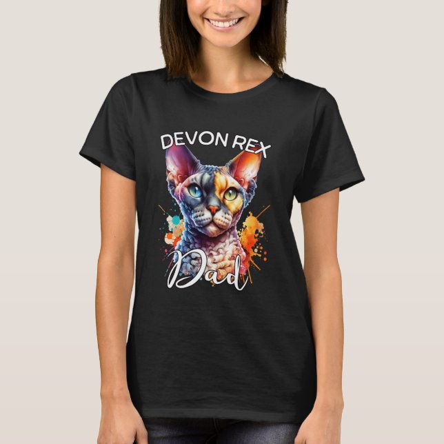 Camiseta Devon Rex Papá Gato Devon Rex (Anverso)
