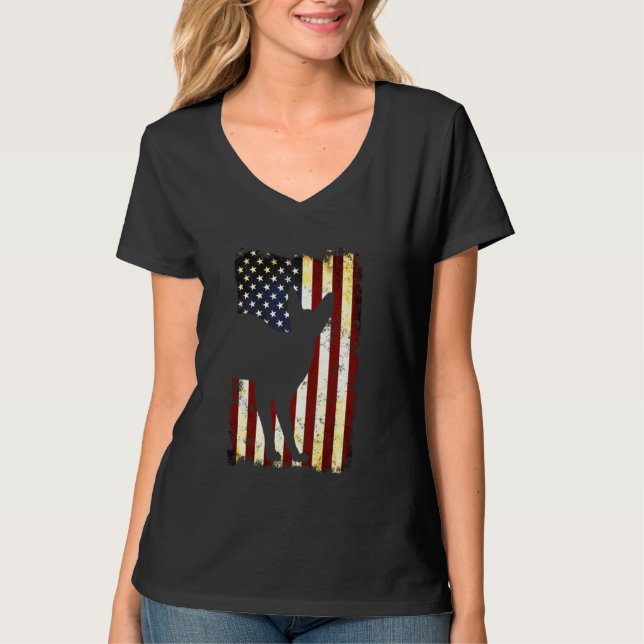 Camiseta Devon Rex Silhouette Bandera Americana 4 de Julio  (Anverso)