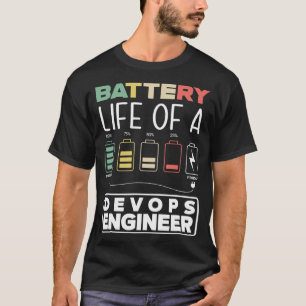 Camiseta DevOps Engineer Batería Vida útil Cloud Computing