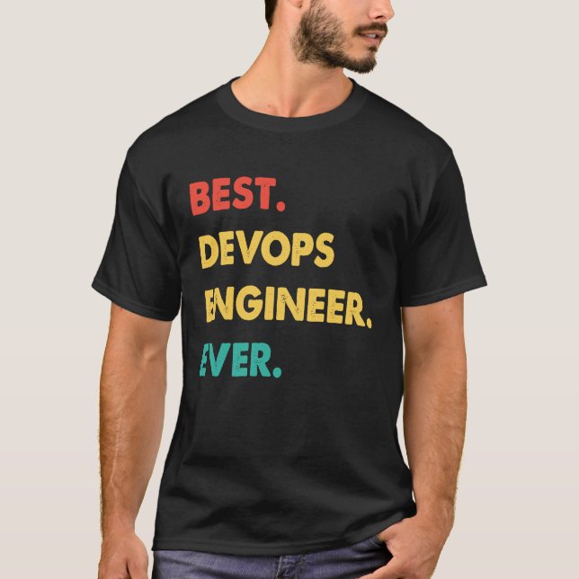 Camiseta Devops Engineer Retro Best Devops Engineer Ever (Anverso)