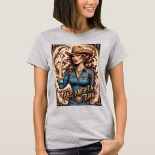 Camiseta Devuélvanse a Estados Unidos, niña de vaca, patrió