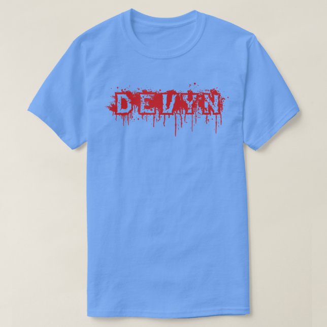 Camiseta Devyn nombre de pila disfraz de Halloween personal (Diseño del anverso)