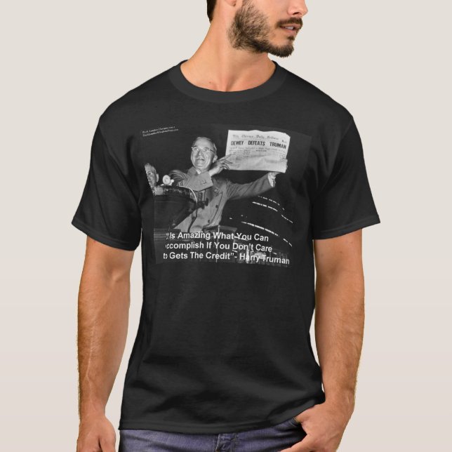 Camiseta Dewey Beats Truman Graciosos Regalos Tees Botones  (Anverso)