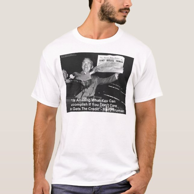 Camiseta Dewey Beats Truman Graciosos Regalos Tees Botones  (Anverso)