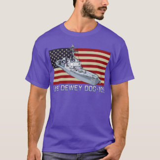 Camiseta Dewey DDG105 Diagrama de buque Bandera estadounide