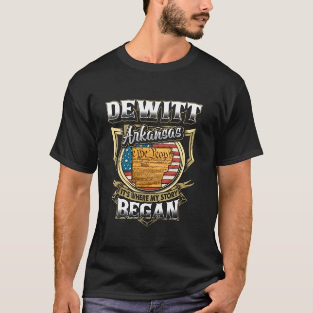 Camiseta DeWitt Arkansas Bandera De Estados Unidos 4 De Jul (Anverso)