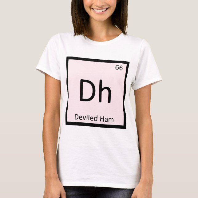 Camiseta Dh - Símbolo de tabla periódica de química ham ide (Anverso)