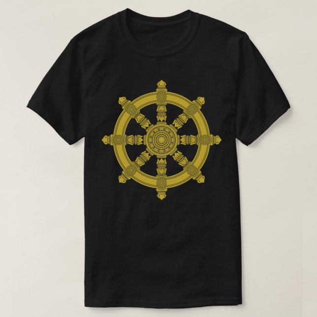 Camiseta Dharma Wheel Buddha Dhamma Chakra Buddhism Meditat (Diseño del anverso)