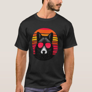 Camiseta Dhole Retro Vintage Sunset Animal Gafas de sol 70