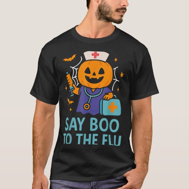 Camiseta Di Boo A La Calabaza De Vacunas De Halloween Para  (Anverso)