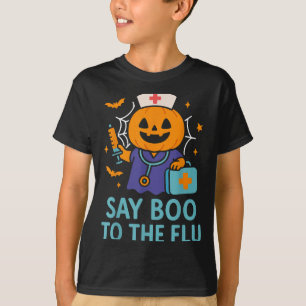 Camiseta Di Boo A La Calabaza De Vacunas De Halloween Para 
