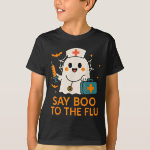 Camiseta Di Boo A La Enfermera De La Gripe Vacuna De Hallow