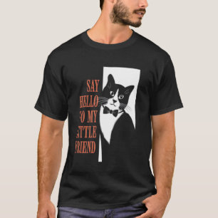 Camiseta Di Hola a Mi Pequeño Amigo Gato Divertido