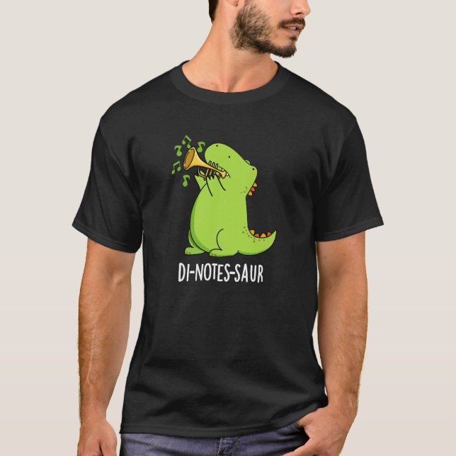 Camiseta Di-notes-saur divertido chiste de dinosaurio con f (Anverso)