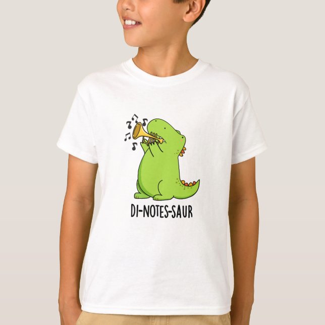 Camiseta Di-notes-saur Funny Dinosaur Pun (Anverso)