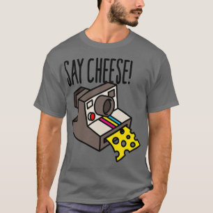 Camiseta Di queso Hipster divertido cámara instantánea vint