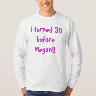 Camiseta ¡Di vuelta a 30 antes de Megan!!