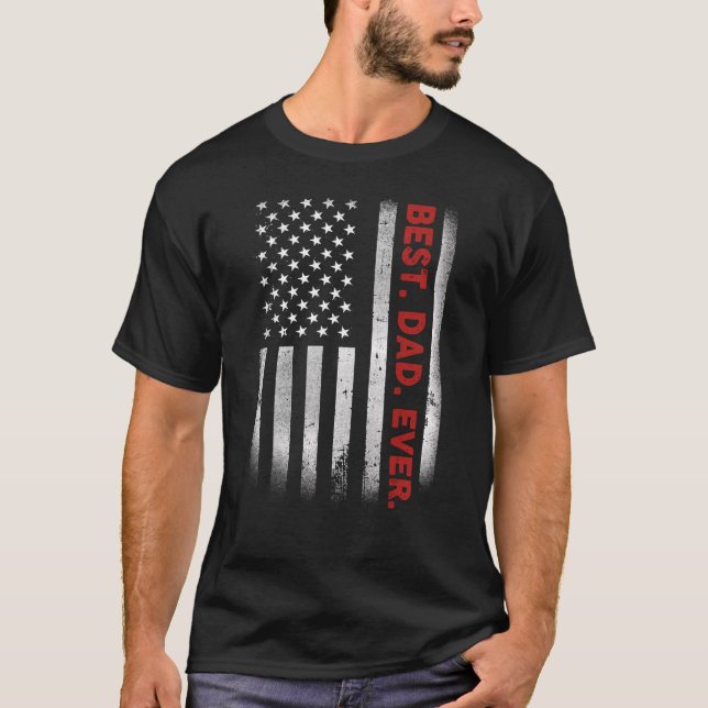 Camiseta Día 1 del mejor padre de la bandera estadounidense (Anverso)