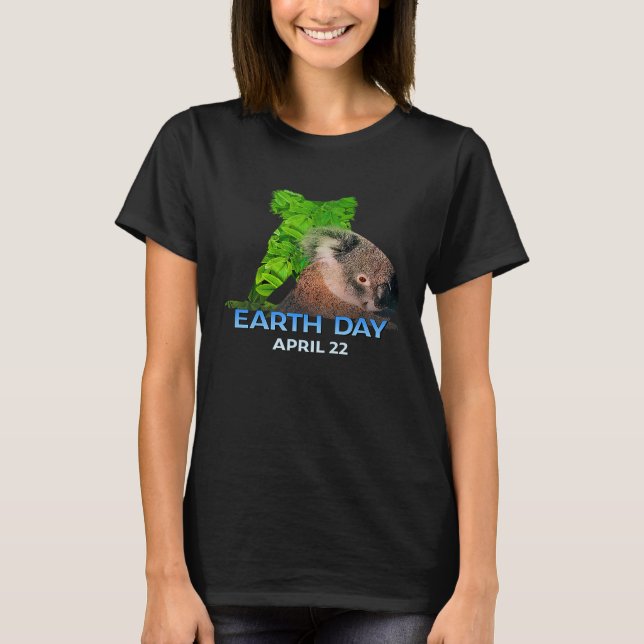 Camiseta Día 22 de abril Koala Bear Silhouette (Anverso)