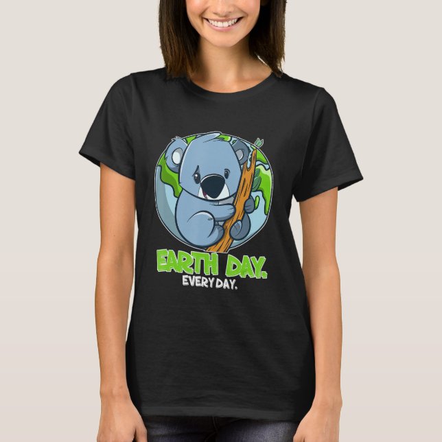 Camiseta Día a día Planeta Cuerdo y Koala (Anverso)
