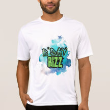 Día B (Cumpleaños) Rizz Verde Y Azul Monocromático