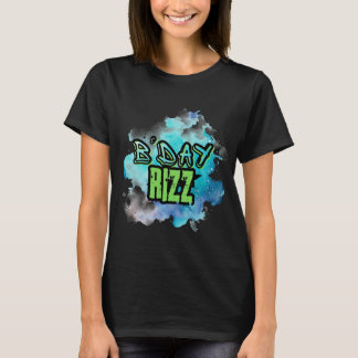 Camiseta Día B (Cumpleaños) Rizz Verde Y Azul Monocromático
