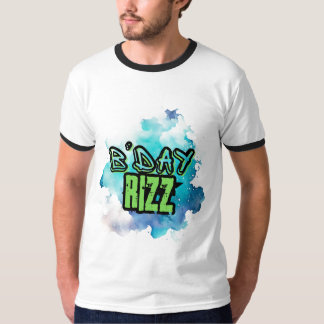 Camiseta Día B (Cumpleaños) Rizz Verde Y Azul Monocromático