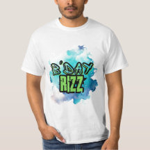 Día B (Cumpleaños) Rizz Verde Y Azul Monocromático