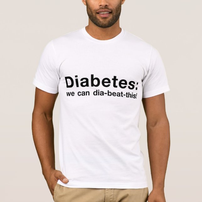 Camiseta Dia-beat-this Diabetes Gracioso (Anverso)
