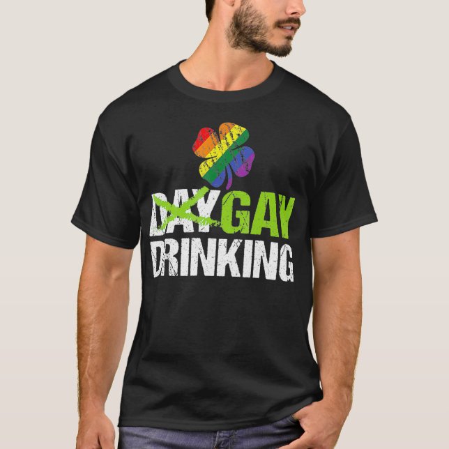 Camiseta Día Bebiendo el Orgullo Gay LGBT Gracioso St Patri (Anverso)