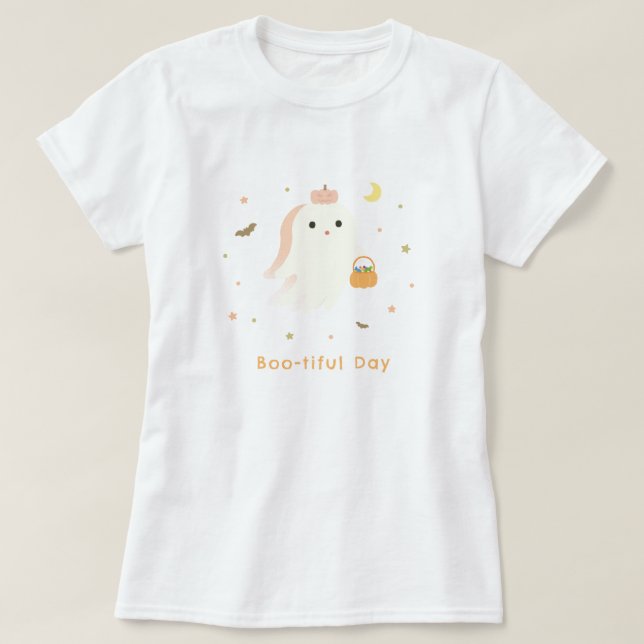Camiseta Día Boo-tiful Fantasma Lindo (Diseño del anverso)