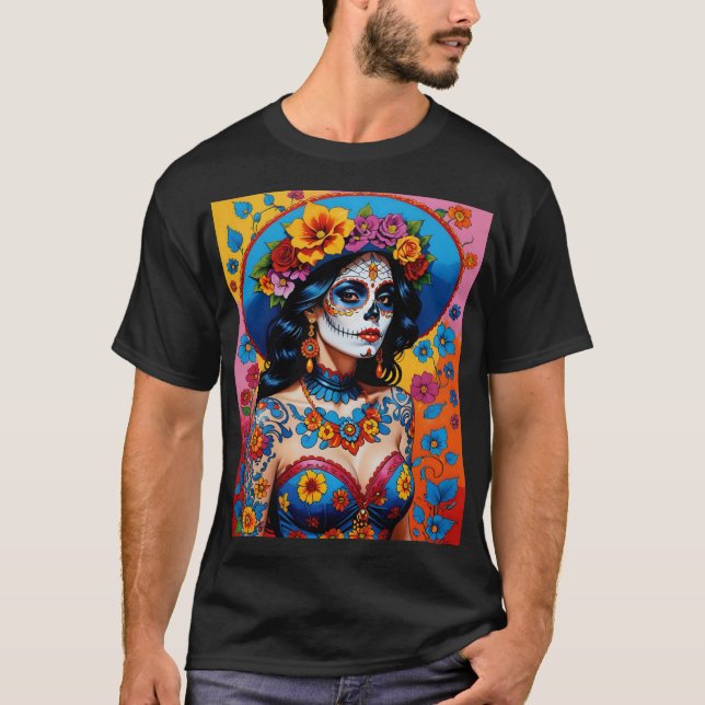 Camiseta Día colorido de la cacerola de azúcar muerta (Anverso)