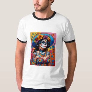 Camiseta Día colorido del té de la belleza muerta