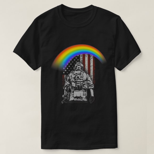 Camiseta Día conmemorativo arcoiris Bandera estadounidense  (Diseño del anverso)