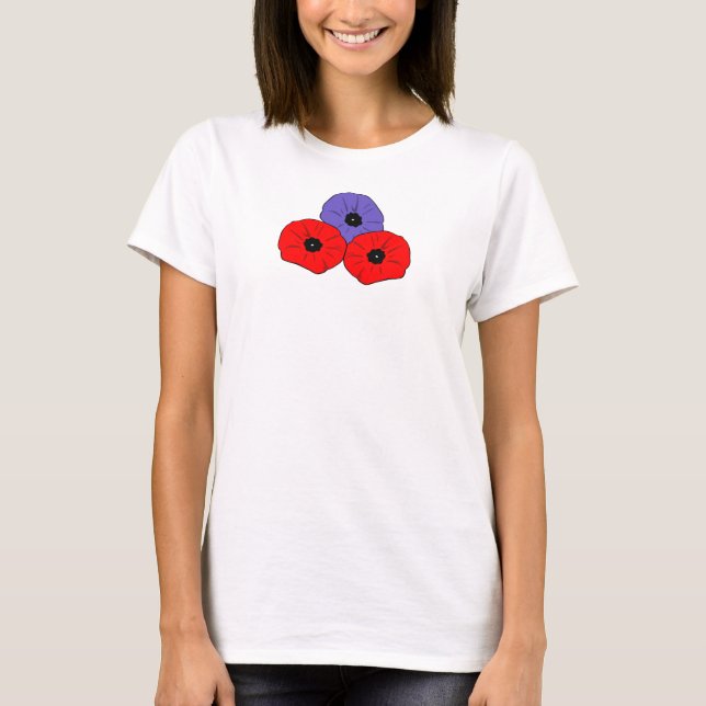Camiseta Día conmemorativo de los lapiceros rojo y morado (Anverso)