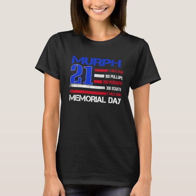 Camiseta Día Conmemorativo de Murph 2021 Workout Patriotic  (Anverso)
