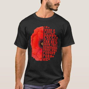Camiseta Día Conmemorativo Pequeño Rojo Recuerdo Que Luchó