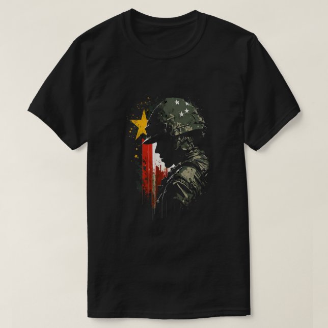 Camiseta Día conmemorativo Vietnam Ejército Veterano Milita (Diseño del anverso)