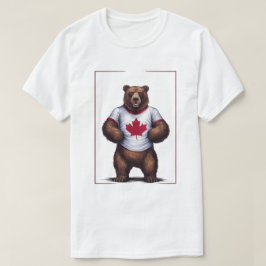 Camiseta Dia Curioso Grizzly Bear Maple Leaf de Canadá