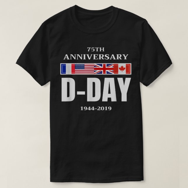 Camiseta Día D. Normandía Aterrizaje 75 Aniversario Hombres (Diseño del anverso)