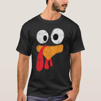 Camiseta Día de Acción de Gracias Cara de Pavo Divertida