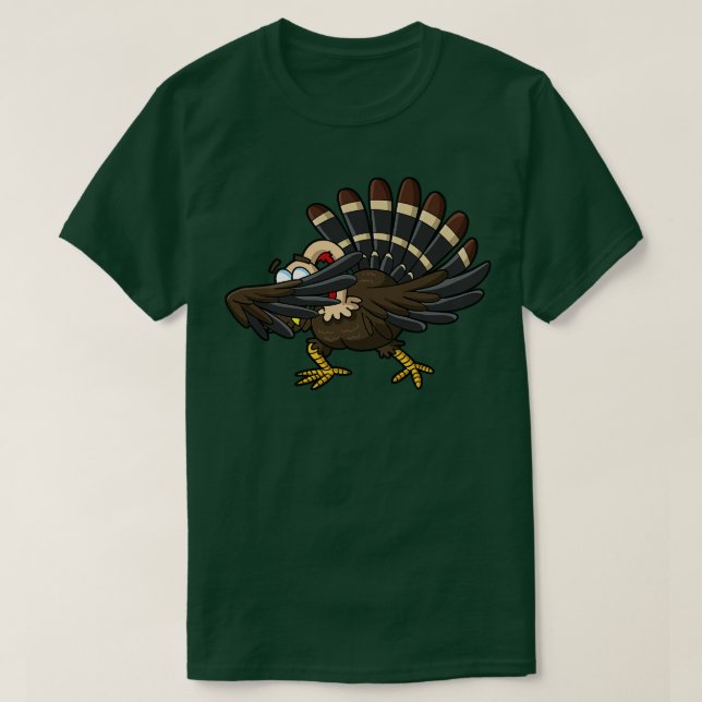 Camiseta Día de Acción de Gracias Dabbing Turkey Dab Humor  (Diseño del anverso)