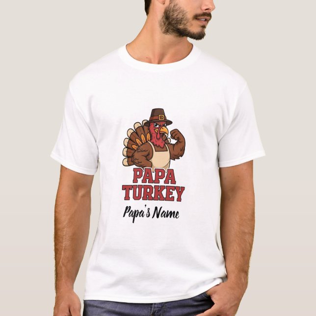 Camiseta Día de Acción de Gracias de Familia Papa Turquía P (Anverso)