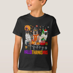 Camiseta Día de Acción de Gracias de Hallothanksmas Siamese
