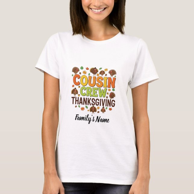Camiseta Día de Acción de Gracias de la Familia Personaliza (Anverso)