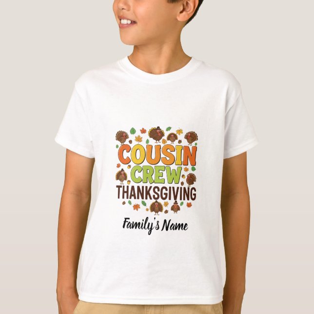 Camiseta Día de Acción de Gracias de la Familia Personaliza (Anverso)