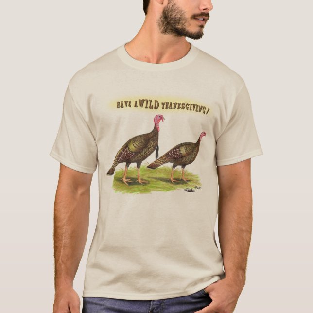 Camiseta Día de Acción de Gracias de la Salvaje Turquía (Anverso)
