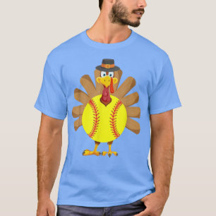 Camiseta Día de Acción de Gracias de Softball Turquía para 